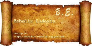 Behalik Eudoxia névjegykártya